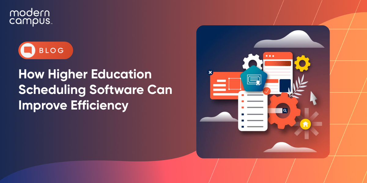 graphic with text 'How Higher Education Scheduling Software Can Improve Efficiency'
