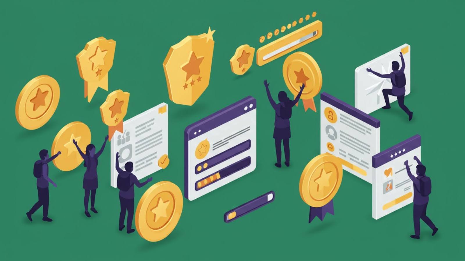 digital badges illustration green