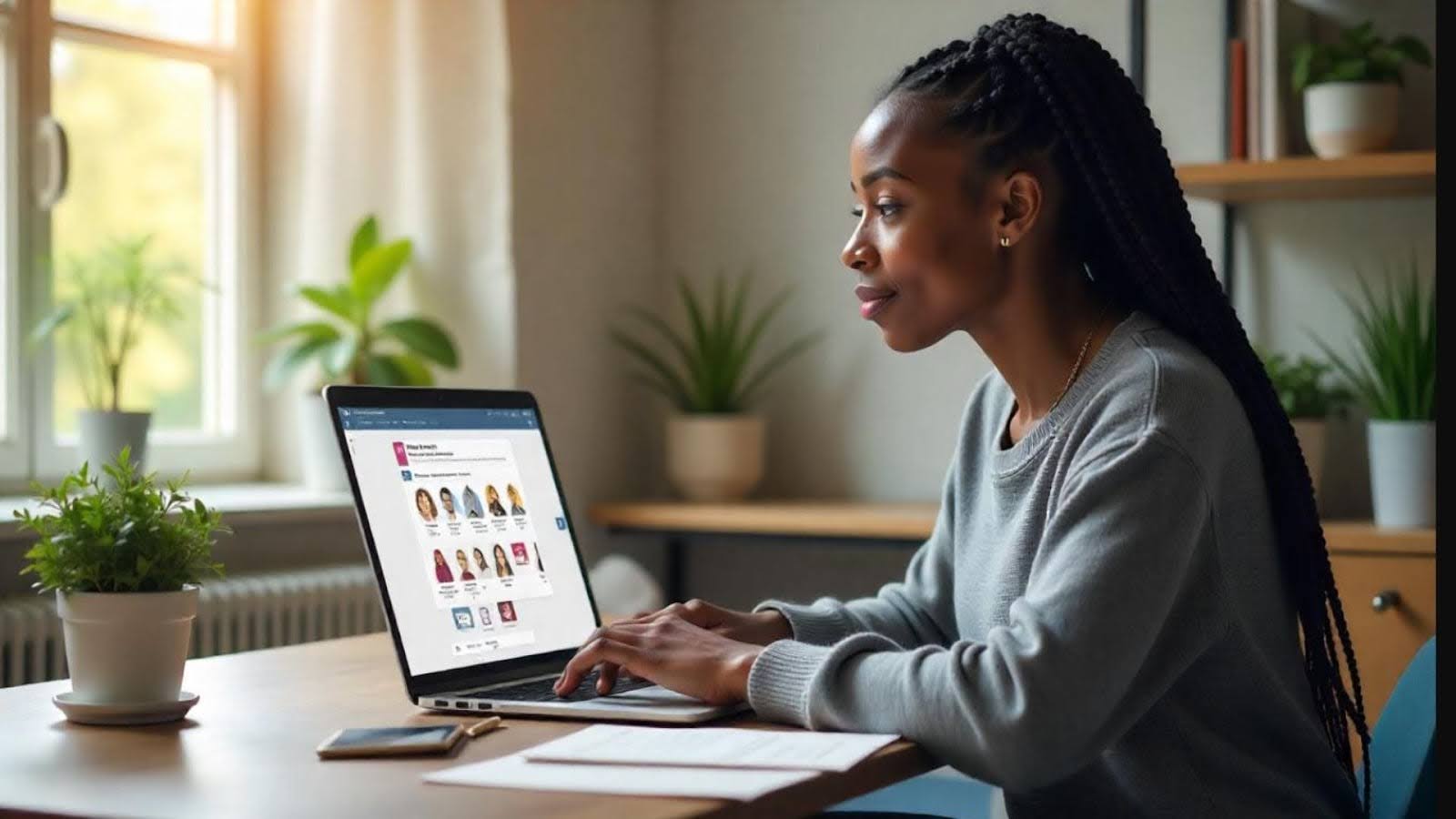 stock photo of woman on laptop